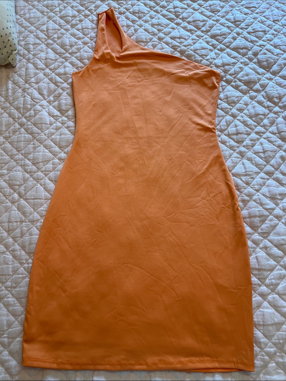gaze One-Shoulder Orange Bodycon Dress